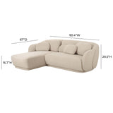 Misty 2-Piece Cream Performance Boucle L-Shaped Sectional - LAF