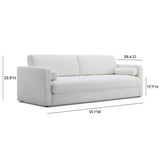 Ryan 91" Performance Boucle Sleeper Sofa - Cream