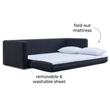 Ryan 91" Performance Boucle Sleeper Sofa - Black