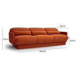 Azalea 90.5" Performance Velvet Sofa - Rust