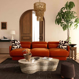 Azalea 90.5" Performance Velvet Sofa - Rust