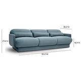 Azalea 90.5" Performance Velvet Sofa - Powder Blue