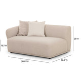Sylvie 59" Cream Performance Boucle Arm Loveseat - LAF