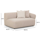 Sylvie 59" Cream Performance Boucle Arm Loveseat - RAF
