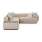 Sylvie 4-Piece Cream Performance Boucle Chaise Sectional - LAF