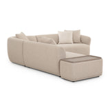 Sylvie 4-Piece Cream Performance Boucle Chaise Sectional - LAF