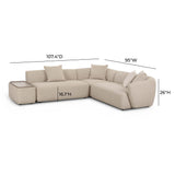 Sylvie 4-Piece Cream Performance Boucle Chaise Sectional - LAF