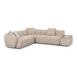 Sylvie 4-Piece Cream Performance Boucle Chaise Sectional - RAF