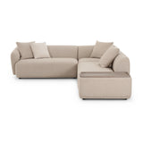 Sylvie 4-Piece Cream Performance Boucle Chaise Sectional - RAF