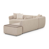 Sylvie 4-Piece Cream Performance Boucle Chaise Sectional - RAF