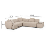 Sylvie 4-Piece Cream Performance Boucle Chaise Sectional - RAF