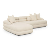Lulu 2-Piece Cream Performance Boucle L-Shaped Sectional - LAF