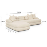 Lulu 2-Piece Cream Performance Boucle L-Shaped Sectional - LAF
