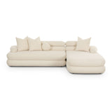 Lulu 2-Piece Cream Performance Boucle L-Shaped Sectional - RAF