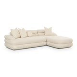Lulu 2-Piece Cream Performance Boucle L-Shaped Sectional - RAF