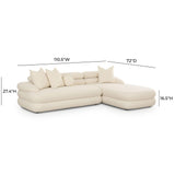 Lulu 2-Piece Cream Performance Boucle L-Shaped Sectional - RAF