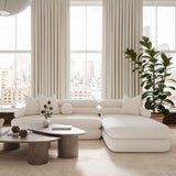 Lulu 2-Piece Cream Performance Boucle L-Shaped Sectional - RAF