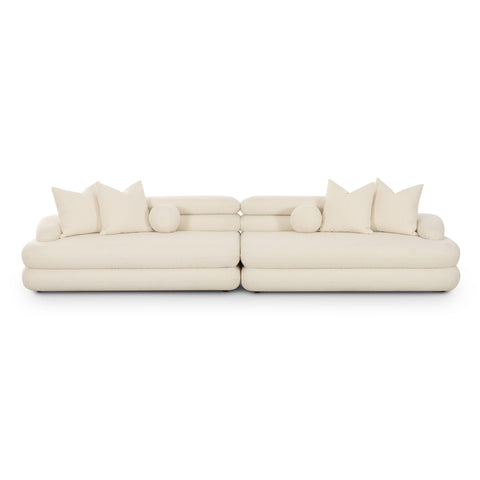 Lulu 141" Cream Performance Boucle Sofa