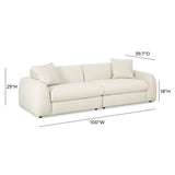 Kourtney 100" Cream Performance Faux Mohair Sofa