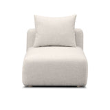 Hangover Contract-Grade Textured Fabric Modular Armless Chair - Cream