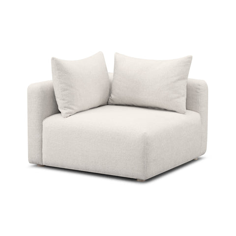 Hangover Contract-Grade Textured Fabric Modular Corner Chair - Cream