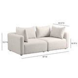 Hangover 81" Modular Loveseat - Ivory
