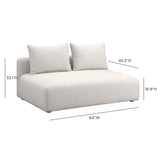 Hangover 64" Armless Loveseat - Ivory