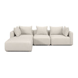 Hangover 4-Piece Contract-Grade Textured Fabric Modular Sectional - Cream