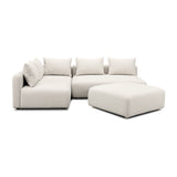 Hangover 4-Piece Contract-Grade Textured Fabric Modular Chaise Sectional - Cream