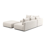 Hangover 4-Piece Contract-Grade Textured Fabric Modular Chaise Sectional - Cream