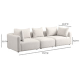 Hangover 112.5" Textured Fabric Sofa - Cream