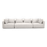 Hangover 145" Contract-Grade Textured Fabric Long Sofa - Cream