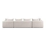 Hangover 145" Contract-Grade Textured Fabric Long Sofa - Cream