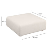 Hangover Contract-Grade Textured Fabric Ottoman - Cream