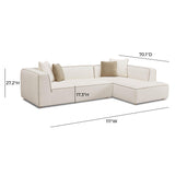 Tristine 2-Piece Cream Contract-Grade Linen L-Shaped Sectional - RAF