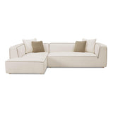 Tristine 2-Piece Cream Contract-Grade Linen L-Shaped Sectional - LAF