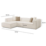 Tristine 2-Piece Cream Contract-Grade Linen L-Shaped Sectional - LAF