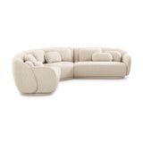 Misty 3-Piece Cream Performance Boucle Modular L-Sectional