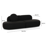 Broohah 94" Performance Fabric Sofa - Black
