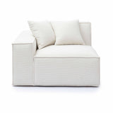 Mindy Performance Chenille Basketweave Modular Corner Chair - Cream / LAF