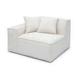 Mindy Performance Chenille Basketweave Modular Corner Chair - Cream / LAF
