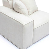 Mindy Performance Chenille Basketweave Modular Corner Chair - Cream / LAF