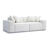 Mindy 84" Performance Chenille Basketweave Modular Loveseat - Cream
