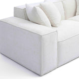 Mindy 84" Performance Chenille Basketweave Modular Loveseat - Cream