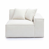 Mindy Performance Chenille Basketweave Modular Corner Chair - Cream / RAF