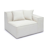 Mindy Performance Chenille Basketweave Modular Corner Chair - Cream / RAF