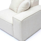 Mindy Performance Chenille Basketweave Modular Corner Chair - Cream / RAF
