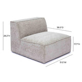 Mindy Performance Chenille Basketweave Modular Armless Chair - Taupe