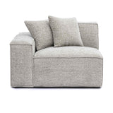 Mindy Performance Chenille Basketweave Modular Corner Chair - Taupe / LAF