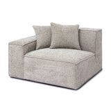 Mindy Performance Chenille Basketweave Modular Corner Chair - Taupe / LAF